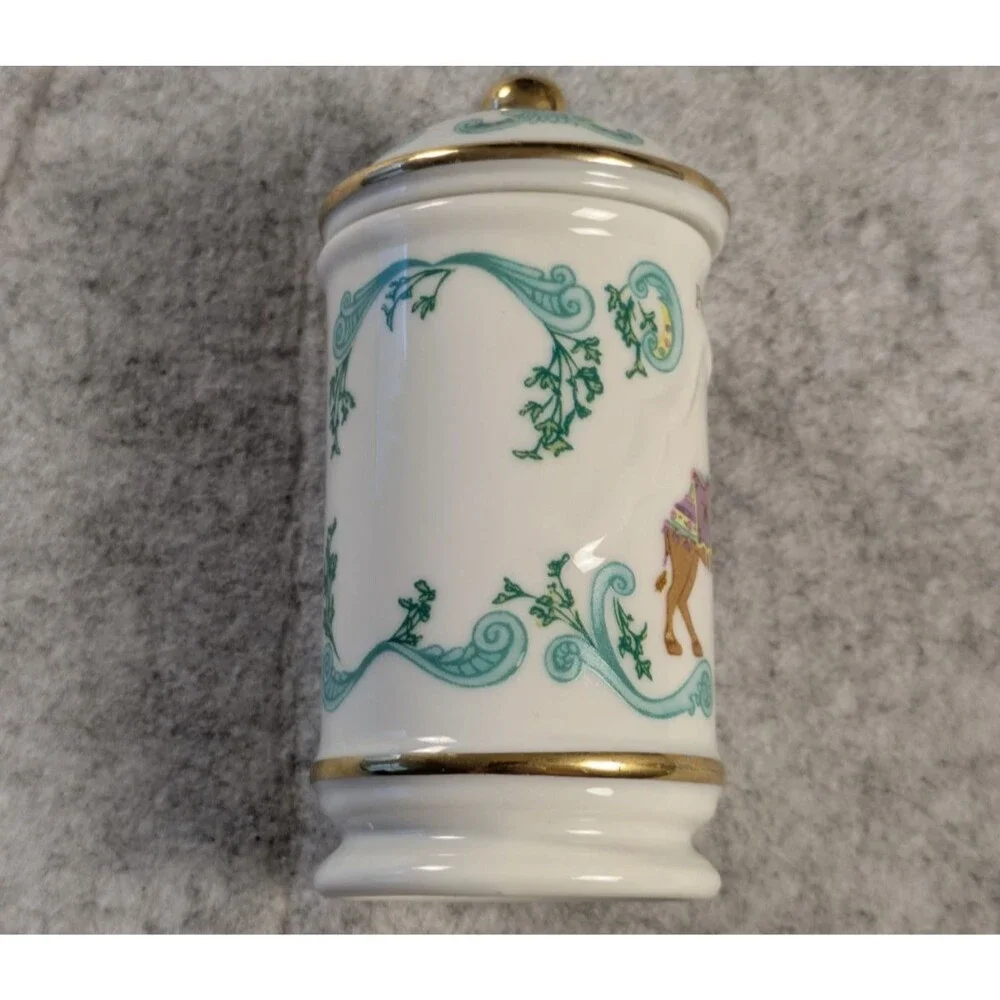 The Spice Carousel By Lenox Vintage 1993 Fine Porcelain Parsley w/ 24k Gold Trim
